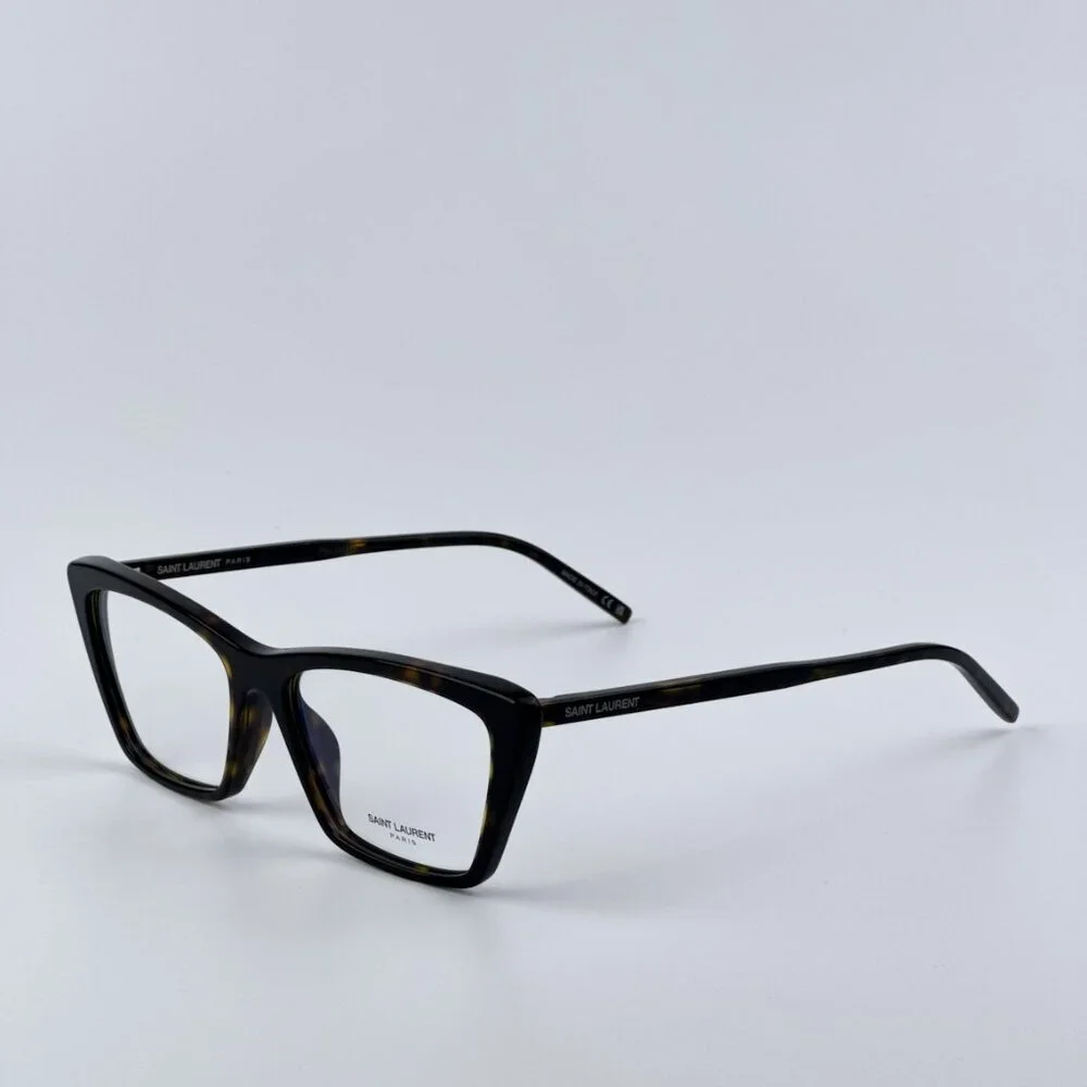 Saint Laurent SL737 MICA THIN OPT 002 BRAND NEW Eyeglasses Dark Havana Cat Eye U